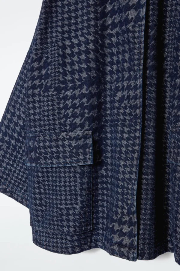 COS HOUNDSTOOTH-JACQUARD DENIM JACKET BLUE Online