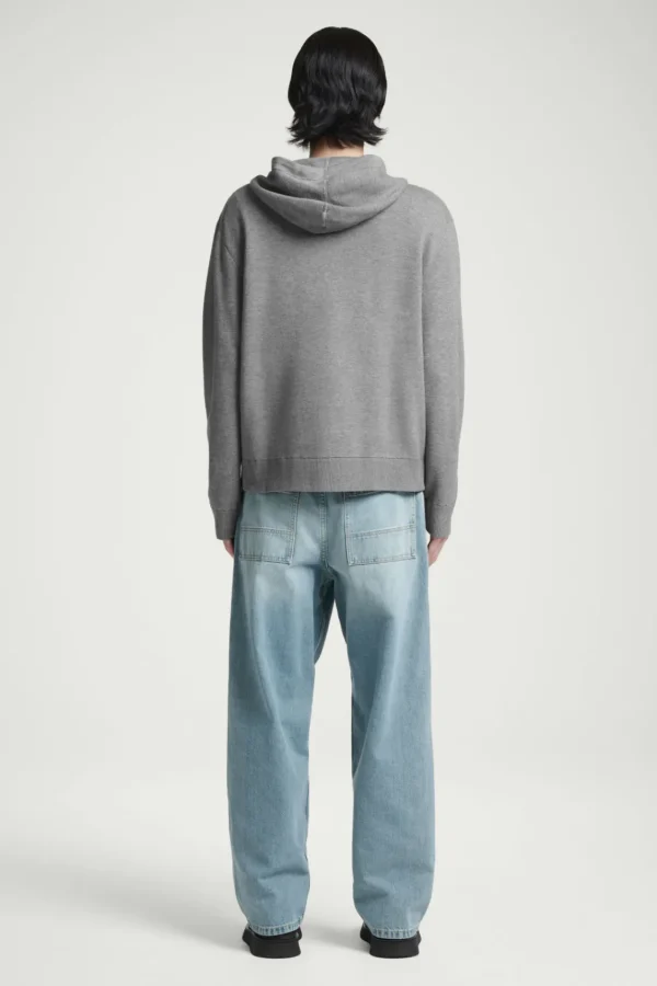 COS KNITTED ZIP-UP HOODIE GRAY MÉLANGE Online