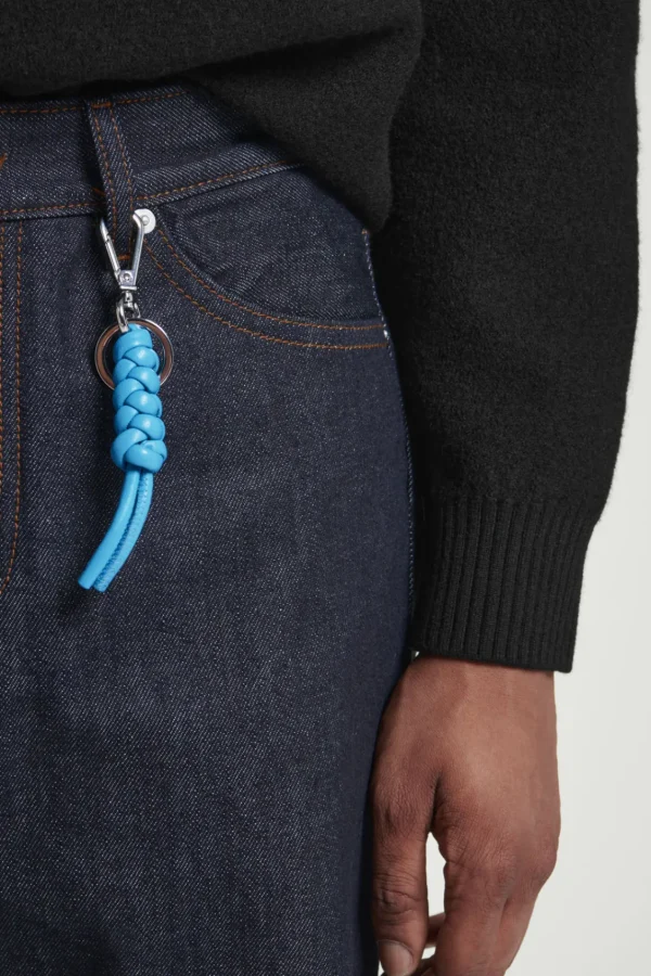 COS KNOTTED LEATHER KEYRING BLUE Store