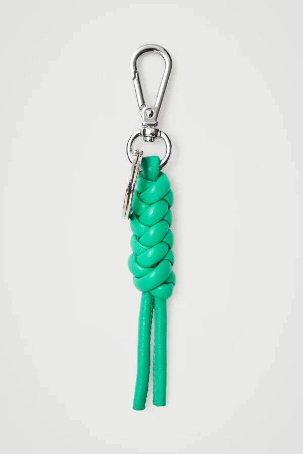 COS KNOTTED LEATHER KEYRING GREEN Online