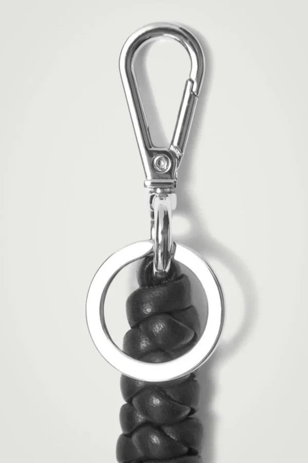 COS KNOTTED LEATHER KEYRING BLACK Fashion