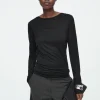 COS LAYERED LONG-SLEEVED TOP BLACK Flash Sale