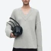 COS LAYERED V-NECK MERINO WOOL JUMPER LIGHT GRAY Sale