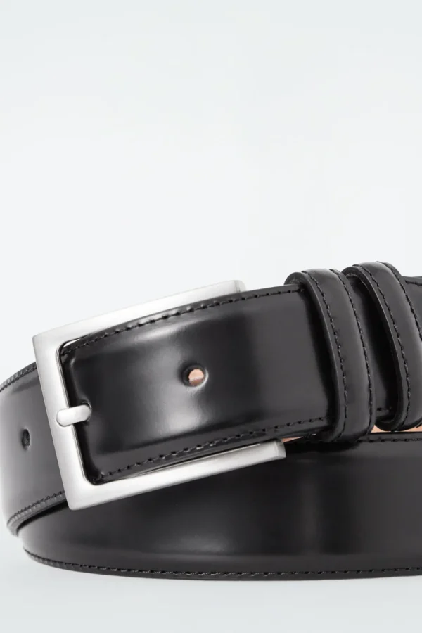 COS LEATHER BELT BLACK New