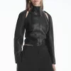 COS LEATHER RACER BOLERO BLACK Fashion