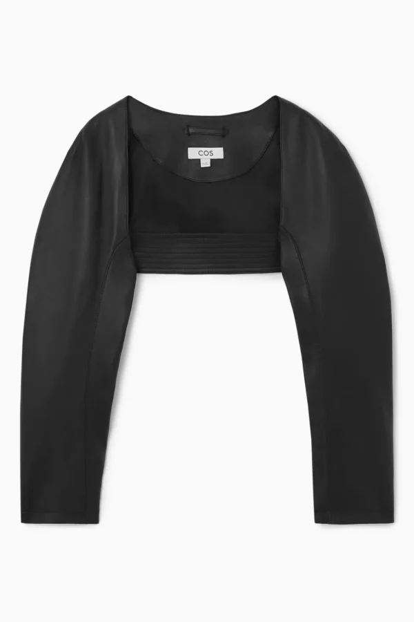 COS LEATHER RACER BOLERO BLACK Fashion