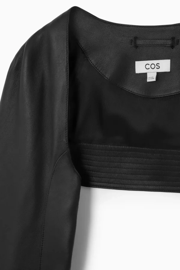 COS LEATHER RACER BOLERO BLACK Fashion