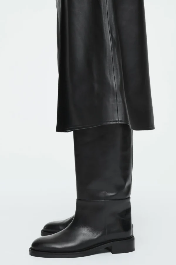 COS LEATHER RIDING BOOTS BLACK Online