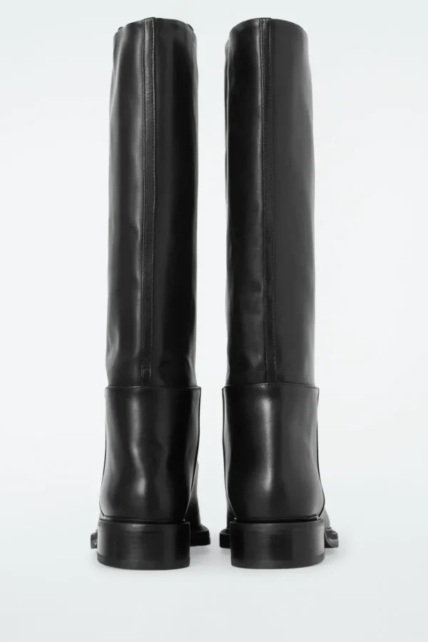 COS LEATHER RIDING BOOTS BLACK Online