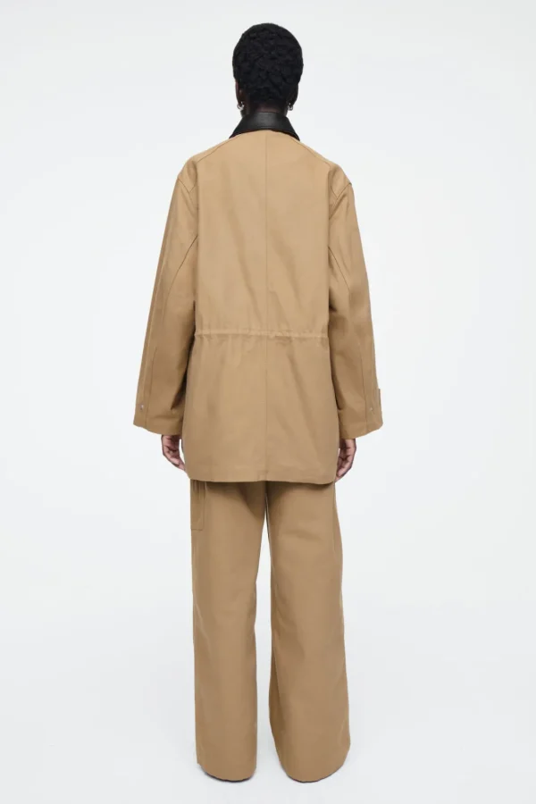 COS LEATHER-COLLAR FIELD JACKET CAMEL Fashion