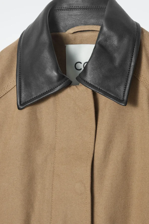 COS LEATHER-COLLAR FIELD JACKET CAMEL Fashion