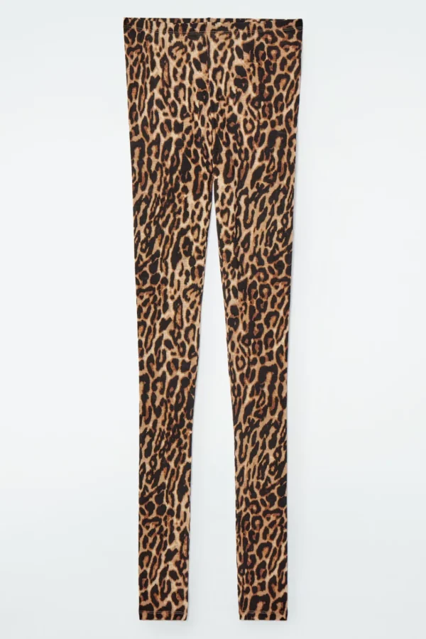 COS LEOPARD-PRINT MERINO WOOL LEGGINGS LEOPARD PRINT Discount