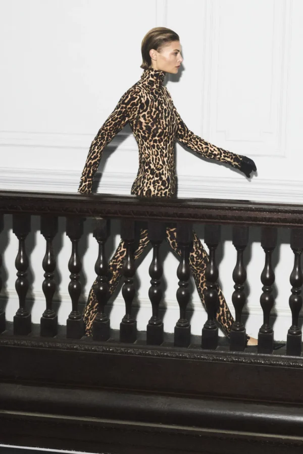 COS LEOPARD-PRINT MERINO WOOL LEGGINGS LEOPARD PRINT Discount