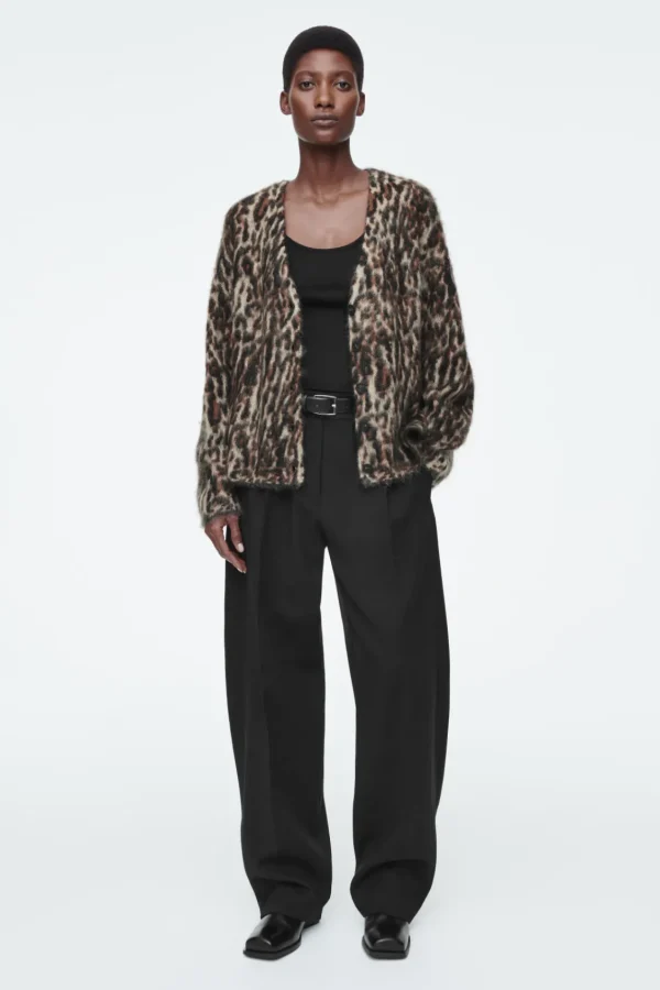 COS -PRINT MOHAIR-BLEND CARDIGAN LEOPARD Best