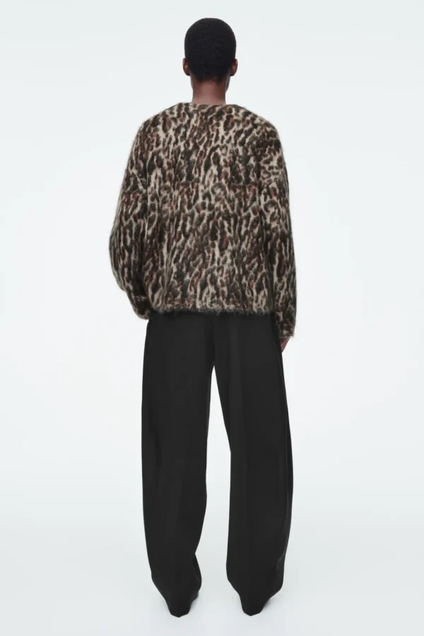 COS -PRINT MOHAIR-BLEND CARDIGAN LEOPARD Best