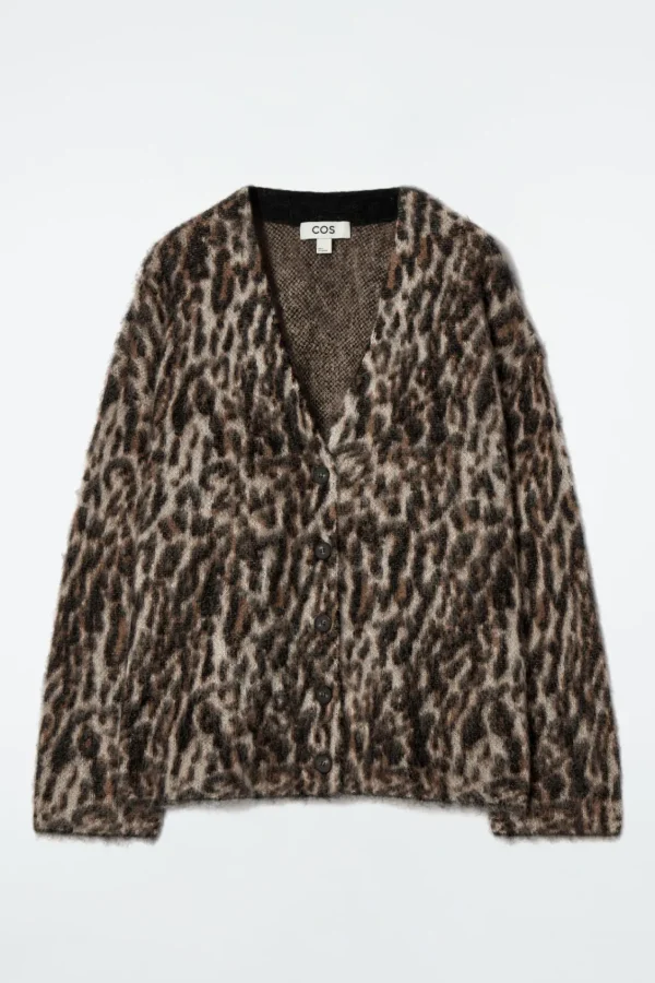 COS -PRINT MOHAIR-BLEND CARDIGAN LEOPARD Best