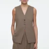 COS LONGLINE TAILORED TWILL VEST MOLE Store