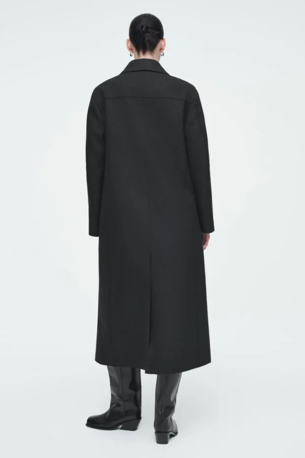 COS LONGLINE WOOL PEA COAT CHARCOAL Sale