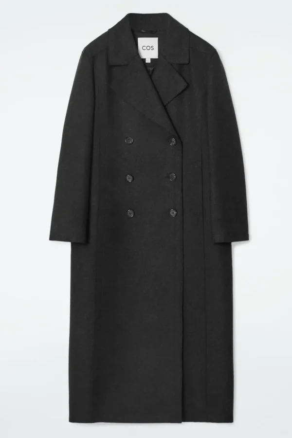 COS LONGLINE WOOL PEA COAT CHARCOAL Sale