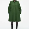 COS LONG-SLEEVED A-LINE SHIRT DRESS GREEN Sale