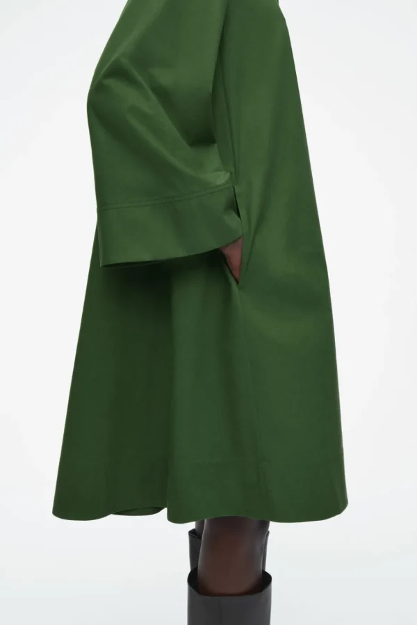 COS LONG-SLEEVED A-LINE SHIRT DRESS GREEN Sale