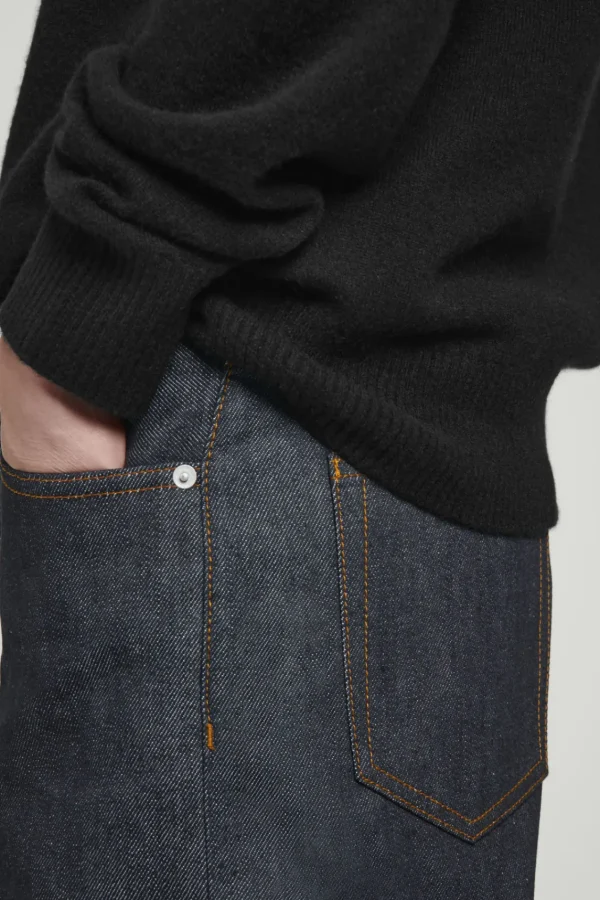 COS MARGIN RAW SELVEDGE TAPERED JEANS INDIGO Best