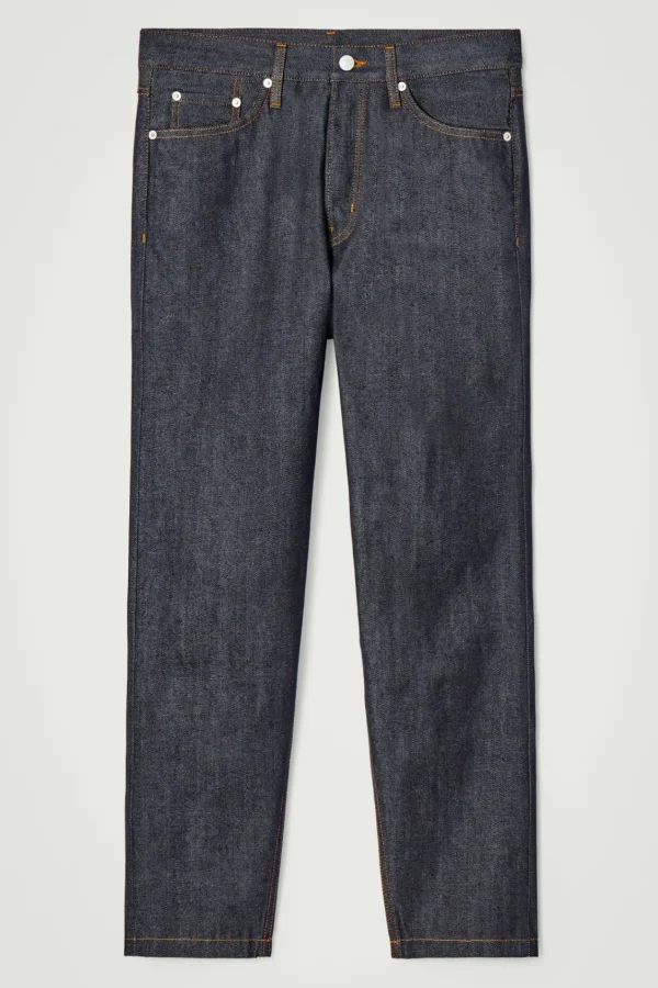 COS MARGIN RAW SELVEDGE TAPERED JEANS INDIGO Best