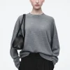 COS MERINO WOOL CREW-NECK JUMPER GRAY MÉLANGE Outlet