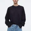 COS MERINO WOOL CREW-NECK JUMPER NAVY Hot