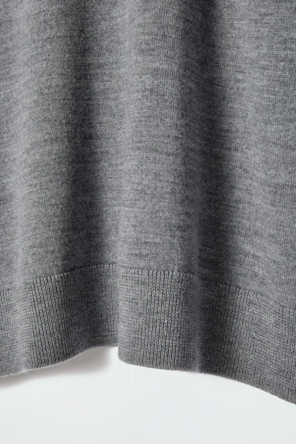 COS MERINO WOOL CREW-NECK JUMPER GRAY MÉLANGE Outlet