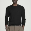 COS MERINO WOOL CREW-NECK SWEATER BLACK Best Sale