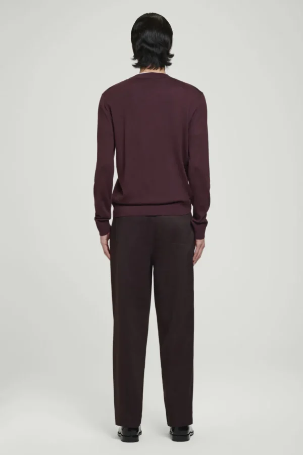 COS MERINO WOOL CREW-NECK SWEATER BURGUNDY Best