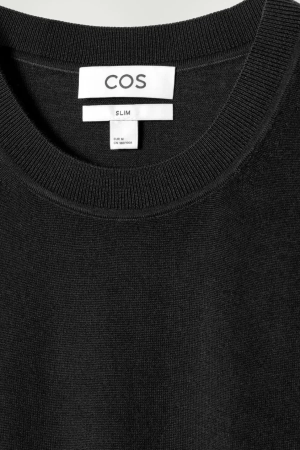 COS MERINO WOOL CREW-NECK SWEATER BLACK Best Sale