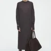 COS MERINO WOOL MIDI DRESS BROWN MÉLANGE Online