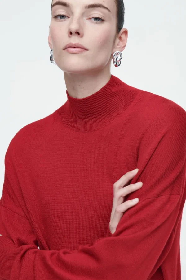 COS MERINO WOOL TURTLENECK DRESS RED Online