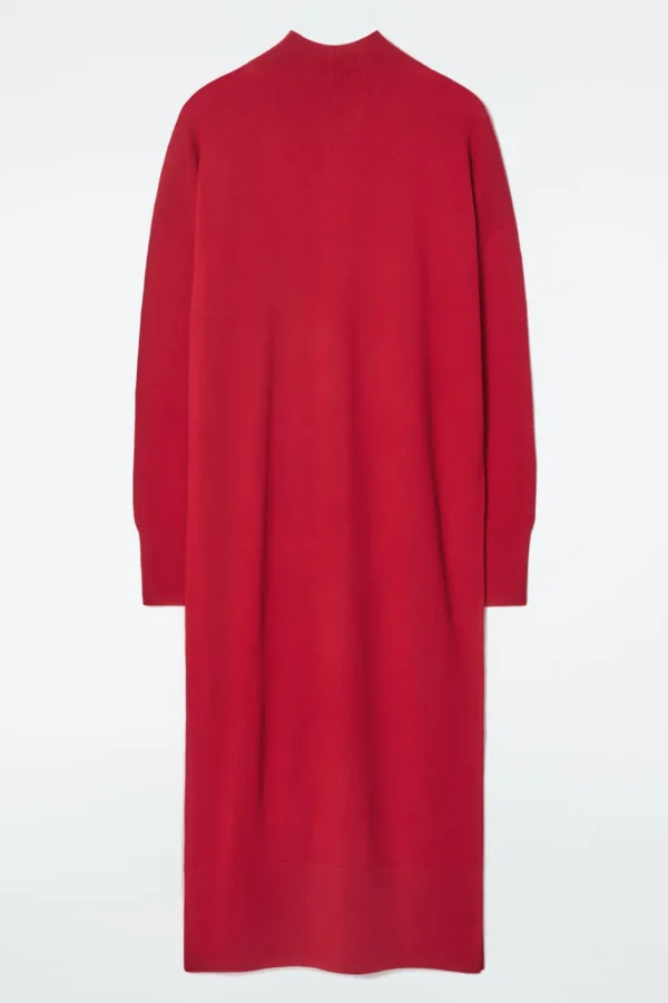 COS MERINO WOOL TURTLENECK DRESS RED Online