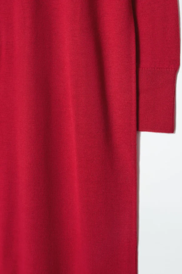 COS MERINO WOOL TURTLENECK DRESS RED Online