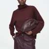 COS MERINO WOOL TURTLENECK SWEATER BURGUNDY Clearance