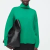 COS MERINO WOOL TURTLENECK SWEATER GREEN Shop