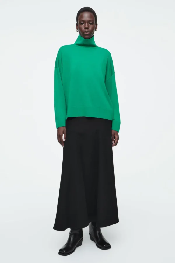 COS MERINO WOOL TURTLENECK SWEATER GREEN Shop