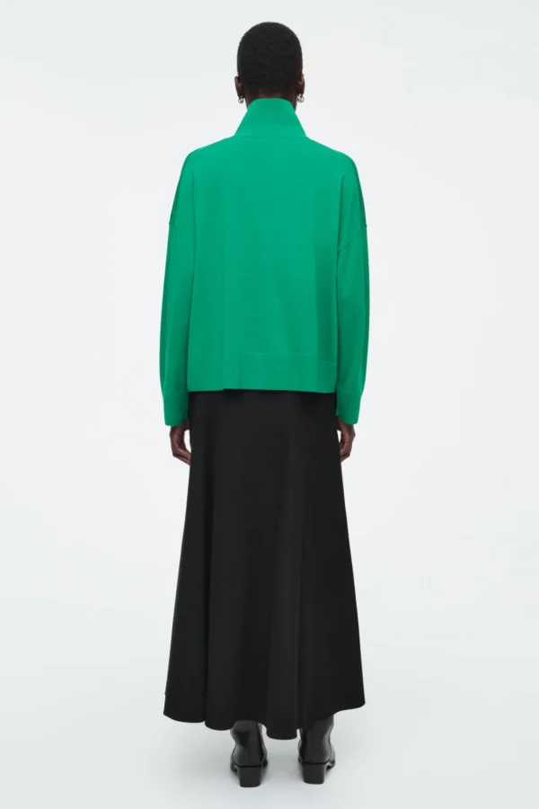 COS MERINO WOOL TURTLENECK SWEATER GREEN Shop