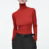 COS MERINO WOOL TURTLENECK TOP RED Online