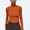 COS MERINO WOOL TURTLENECK TOP ORANGE Hot