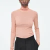 COS MERINO WOOL TURTLENECK TOP APRICOT Shop