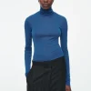 COS MERINO WOOL TURTLENECK TOP BRIGHT BLUE Best Sale