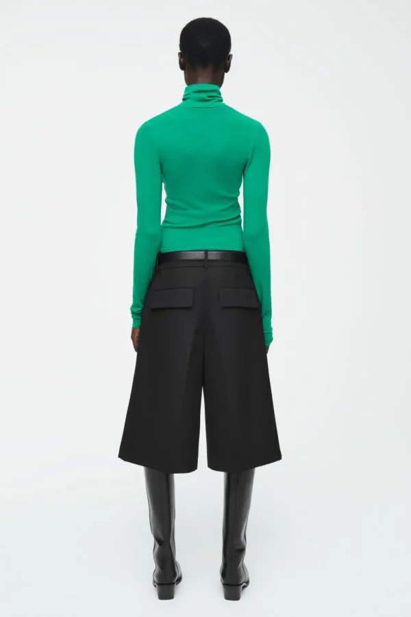 COS MERINO WOOL TURTLENECK TOP GREEN Store