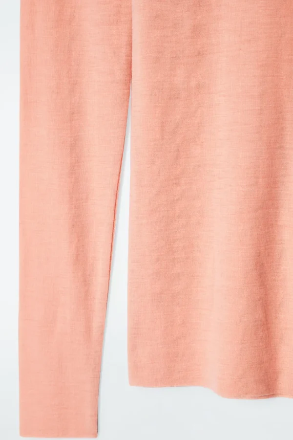 COS MERINO WOOL TURTLENECK TOP APRICOT Shop