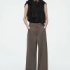 COS MERINO WOOL-BLEND WIDE-LEG PANTS BROWN Flash Sale