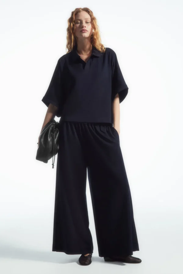 COS MILANO-KNIT CULOTTES NAVY BLUE Cheap