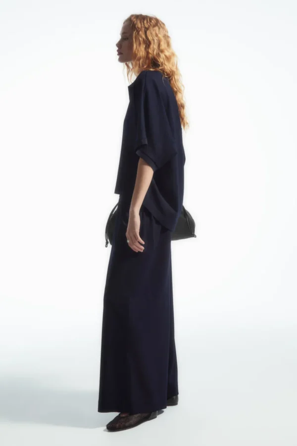 COS MILANO-KNIT CULOTTES NAVY BLUE Cheap